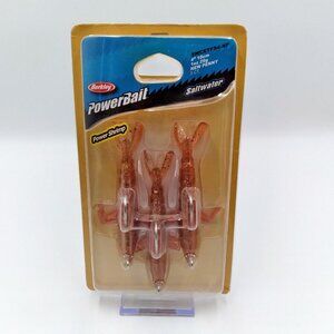 BERKLEY POWERBAIT POWER SHRIMP 'GLOW' 4" 10cm 1oz 29g 3 CT